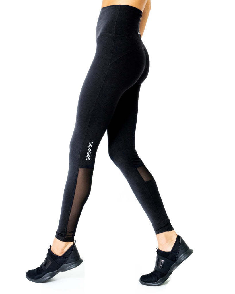 Energique Athletic Leggings With Reflective Strips and Mesh Panels - Care360