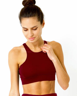 Ashton Sports Bra - Maroon - Care360